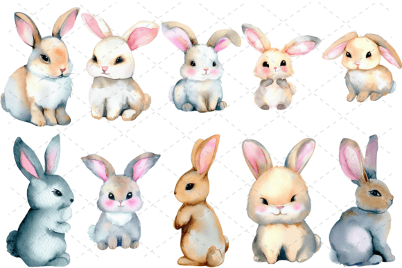 10 Bunny Watercolor Animal Baby Bundle: A Designer's Review