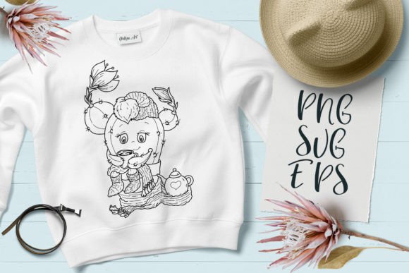 Adorable Design Assets: The Cute Cacti Happy Baby Animal SVG