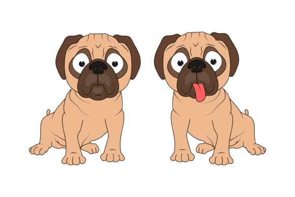 Adorable Versatility: Working with Cute PUG Dog Animal Cartoon