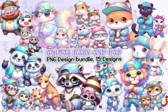 Animal Baby and Dad Clipart PNG: Creative Design Solutions