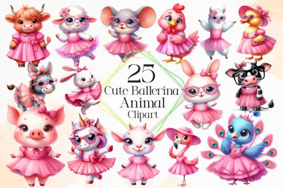 Animal Cute Ballerina Clipart: A Designer's Whimsical Toolkit