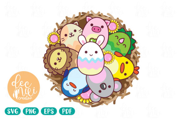 Animal Happy Easter Eggs in Cote: A Design Asset for Festive Projects