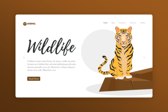 Capturing the Wild: The Website Illustration-Animal-Tiger Design Asset