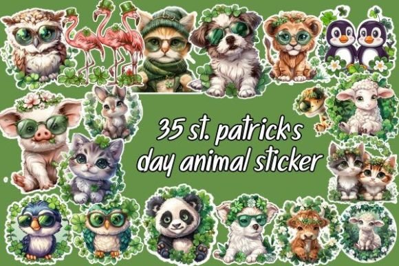Charming St. Patrick's Day Animal Stickers for Creative Projects