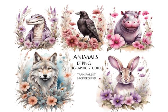 Enchant Your Designs with Floral Animal Clipart & Woodland Animals