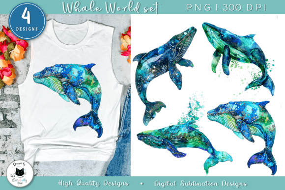 Glittery Whales: Sparkling Digital Assets for Your Brand