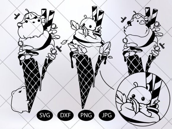 Kawaii Animal Ice Cream SVGs for Sweet Branding