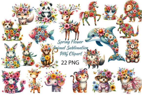 Spring Flower Animal Sublimation Bundle for Creators