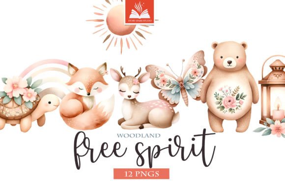 Woodland Free Spirit Animal Clipart PNG: Boho Design Assets
